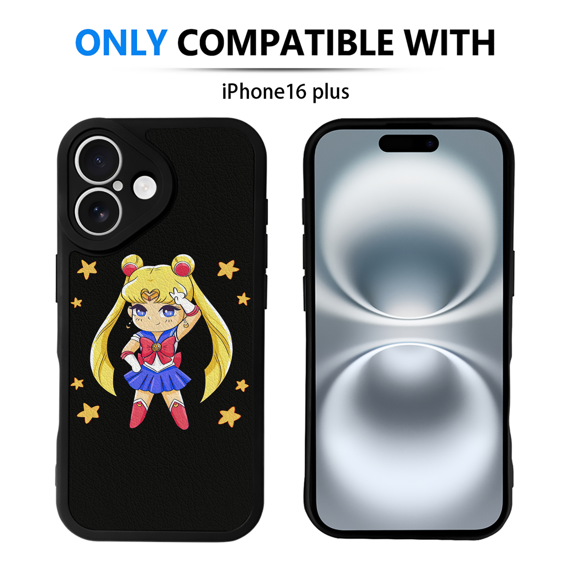 （画像用） 美少女戦士セーラームーン 月野 うさぎ つきの うさぎ Sailor Moon Tsukino Usagi 【iPhone 16シリーズ対応】シリコンスマホケース（レザー調） 材質：シリコン